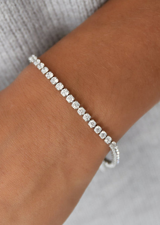 twinkling diamond armband - zilver