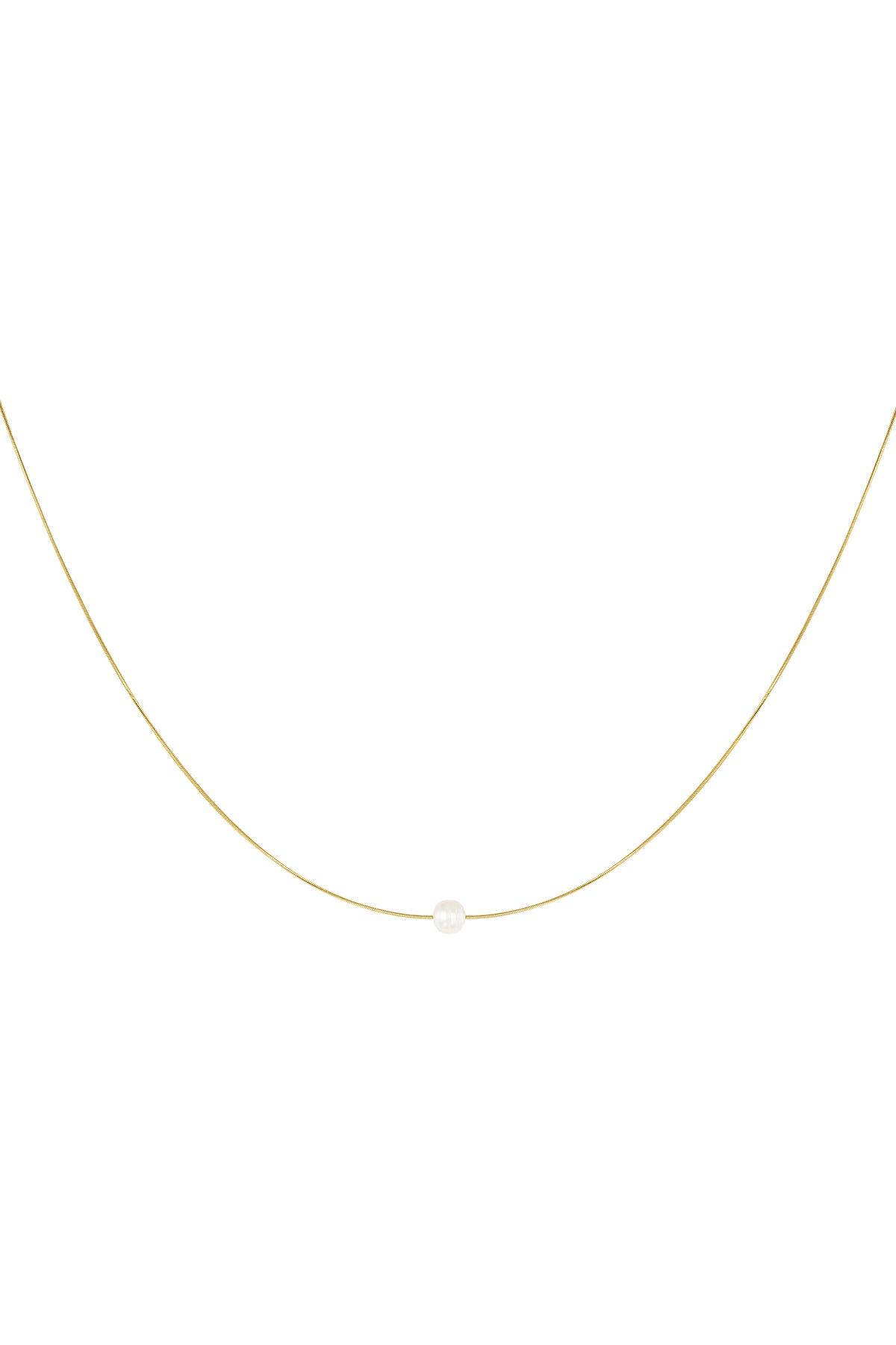 Eenvoudige ketting met parel - goud