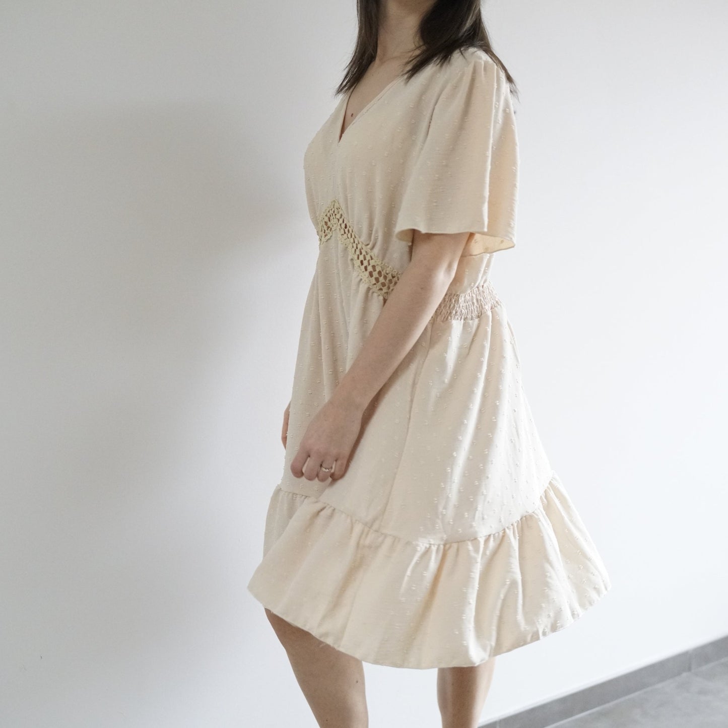 Beige boho dress