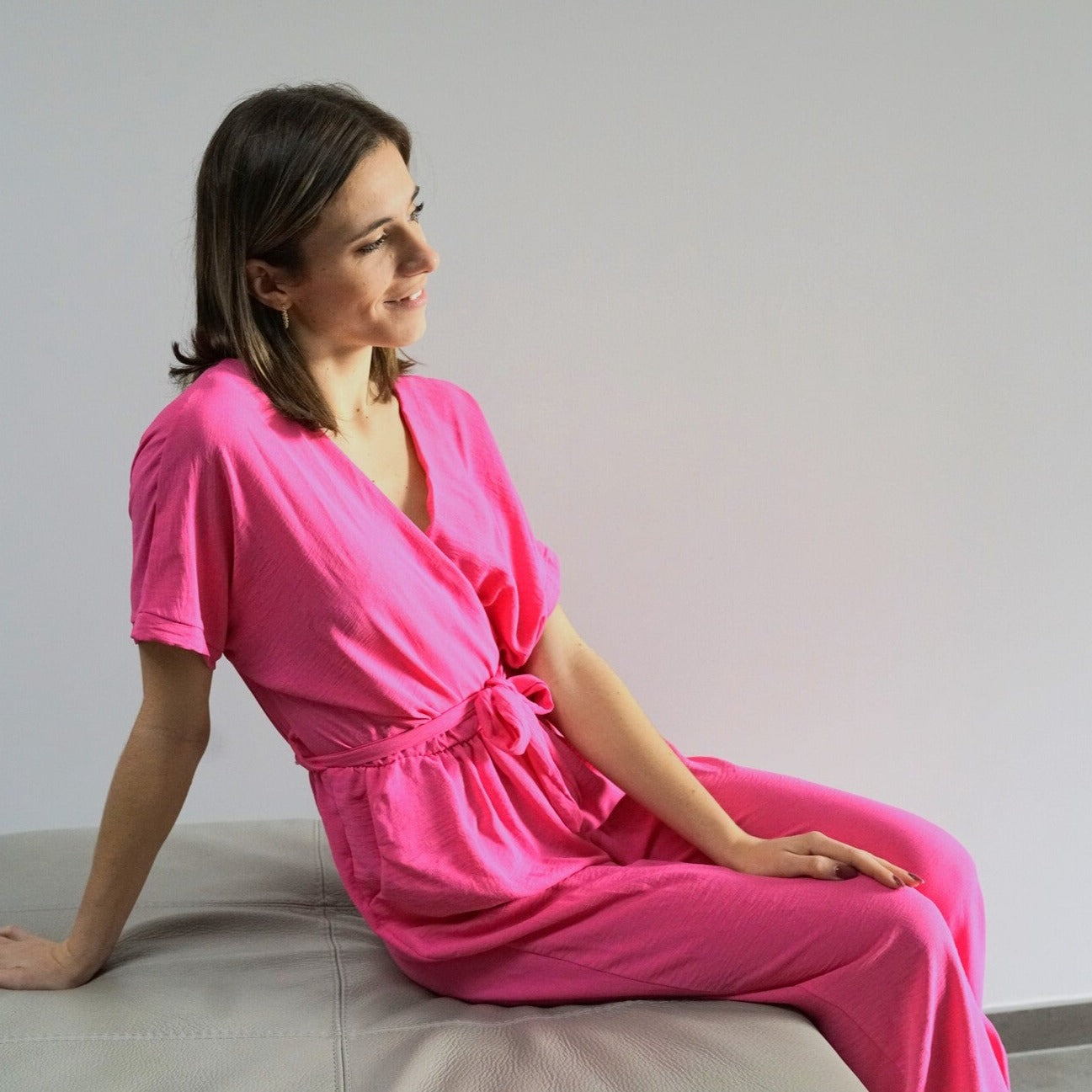 Jumpsuit, Amber roze