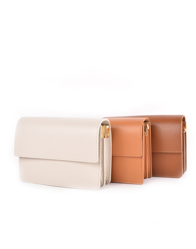 Handtas leder, camel